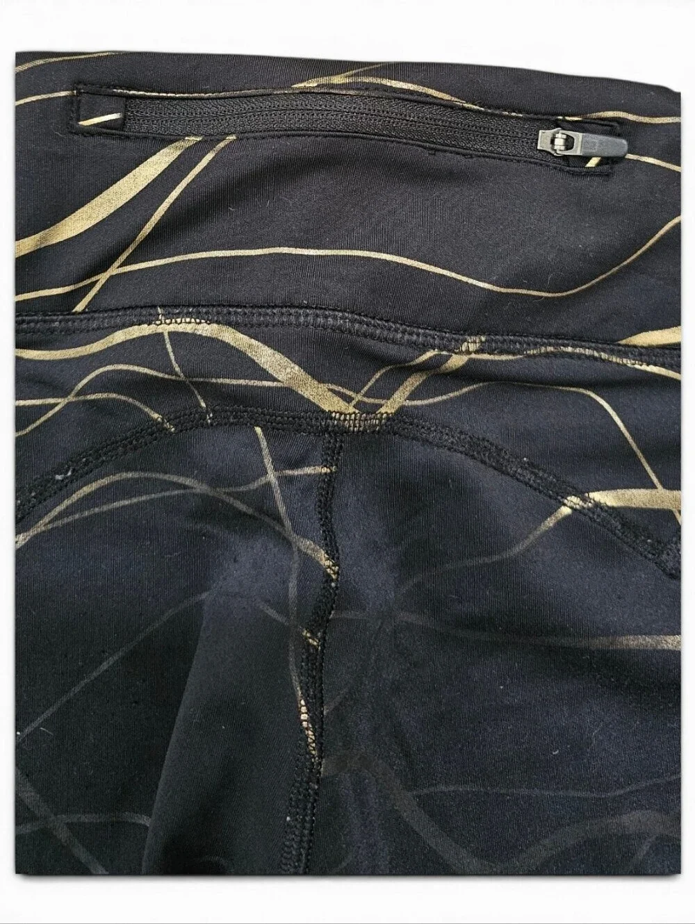 Nike Dri-FIT Running Leggings Black Gold Girls XS